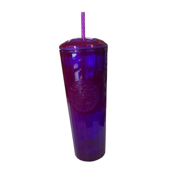 Starbucks Purple Iridescent Dome Kaleidoscope Straw 24 oz Venti Tumbler 2021 - Picture 1 of 5